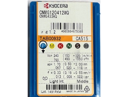 Kyocera WSP CNMG120412-WQ, Sorte CA515