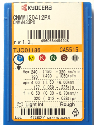 Kyocera WSP CNMM120412-PX, Sorte CA5515