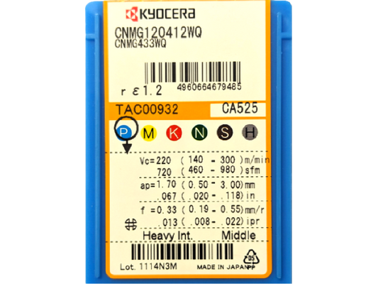 Kyocera WSP CNMG120412-WQ, Sorte CA525