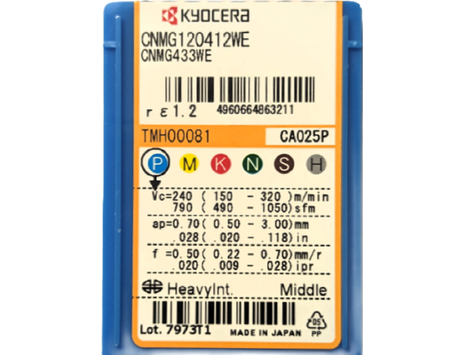 Kyocera WSP CNMG120412-WE, Sorte CA025P