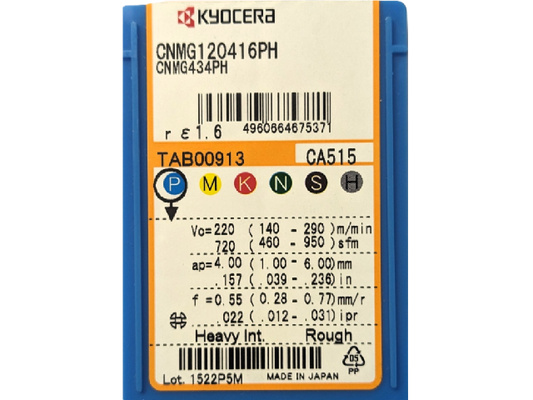 Kyocera WSP CNMG120416-PH, Sorte CA515