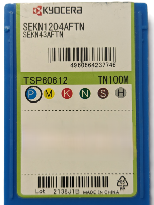 Kyocera Cermet-WSP SEKN1204AFTN, Sorte TN100M
