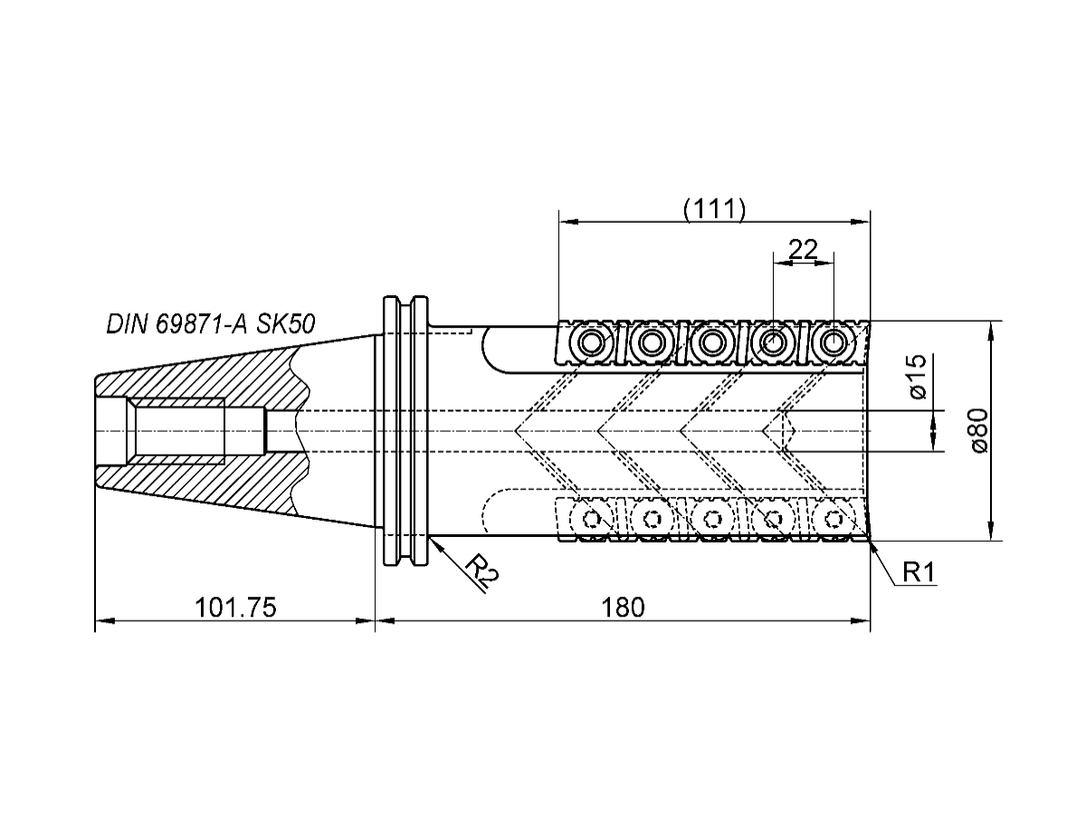 MSR Walzenstirnfräser SK50 D=80mm SL=111mm
