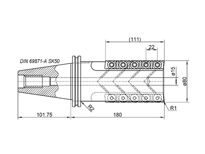 MSR Walzenstirnfräser SK50 D=80mm SL=111mm