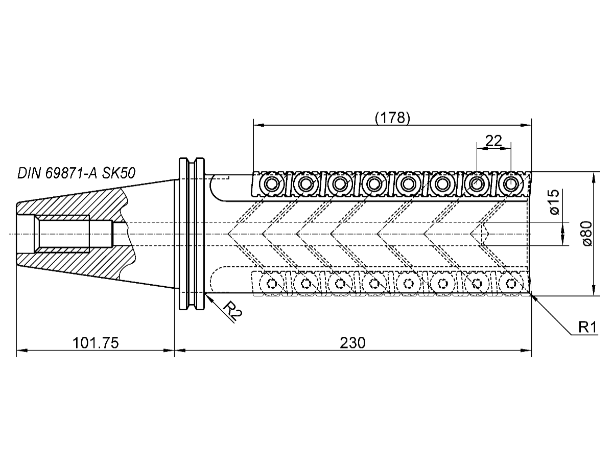 MSR Walzenstirnfräser SK50 D=80mm SL=178mm