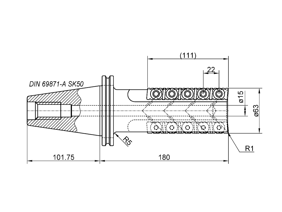MSR Walzenstirnfräser SK50 D=63mm SL=111mm
