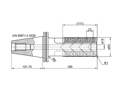MSR Walzenstirnfräser SK50 D=63mm SL=111mm