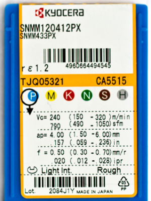 Kyocera WSP SNMM120412-PX, Sorte CA5515