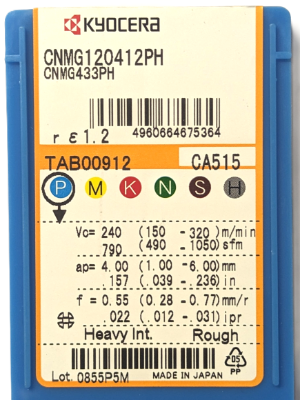 Kyocera WSP CNMG120412-PH, Sorte CA515
