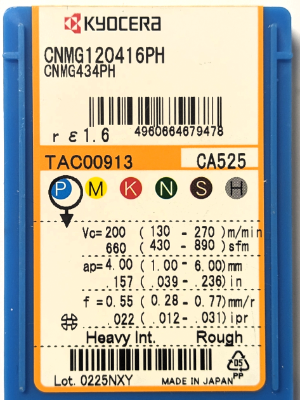 Kyocera WSP CNMG120416-PH, Sorte CA525