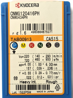 Kyocera WSP CNMG120416-PH, Sorte CA515