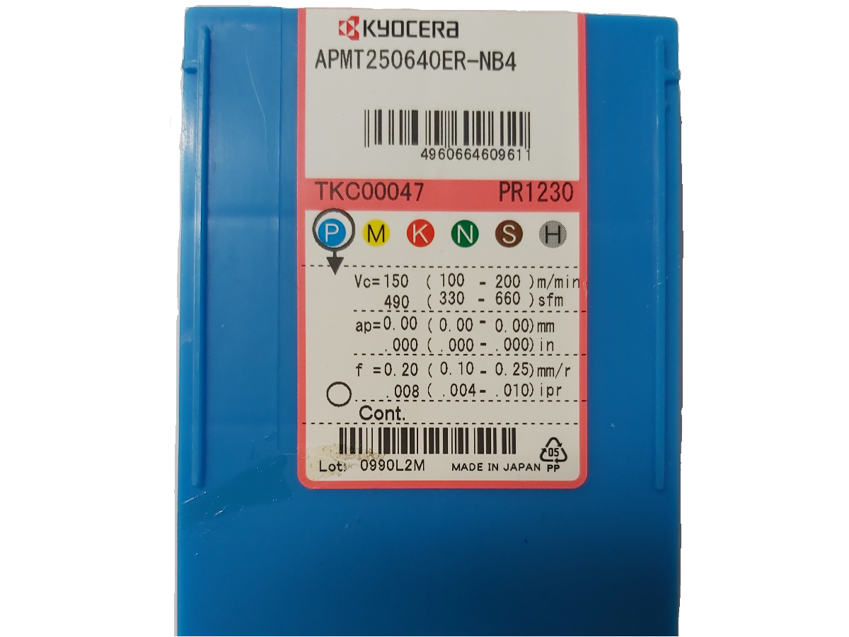 Kyocera WSP APMT250640ER-NB4, Sorte PR1230