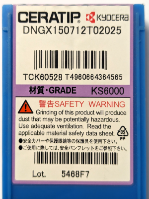Kyocera Keramik-WSP DNGX150712T02025, Sorte KS6000